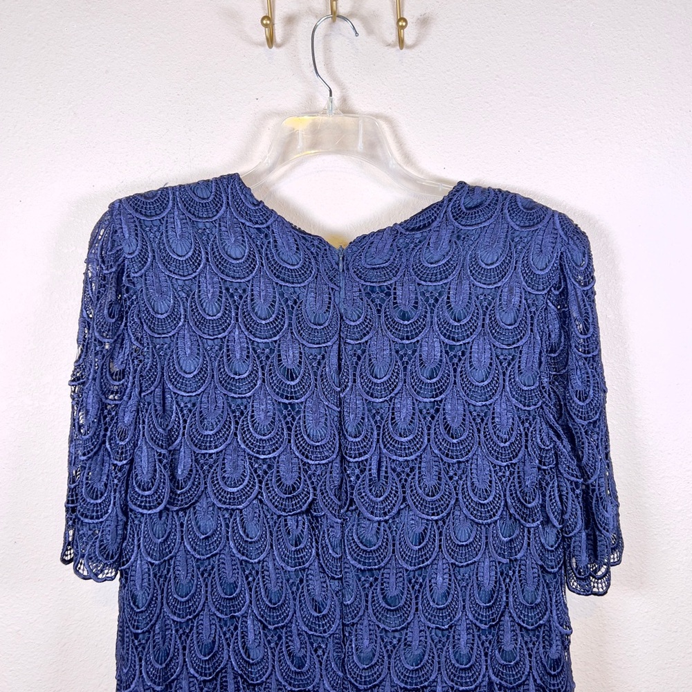 Star Dance Navy Blue Layered Lace Dress. Mother of Bride/Groom. Size L (BoM) - Picture 4 of 6
